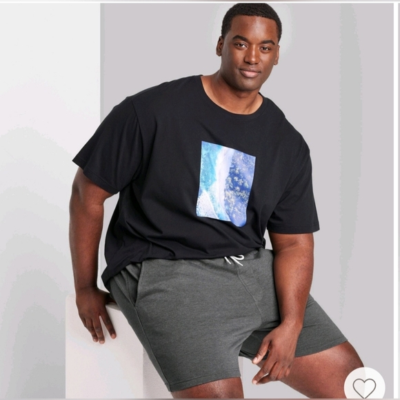 Men's Big and Tall Dark Grey Knit Shorts Drawstring Waist Size 5XL - Picture 1 of 5